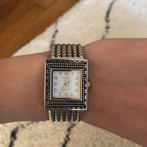Silver and gold chunky watch